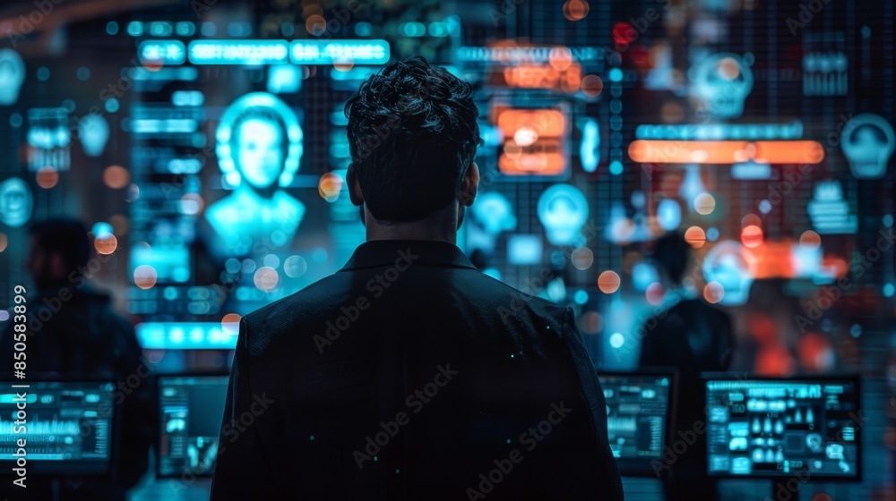 Poster a group of professionals skilled in data forensics collaborate to uncover the identity of a hacker w