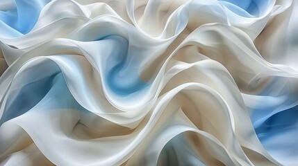 Fototapeta premium soft and smooth waves of delicate purple and blue shades, lightness and airiness of the fabric. Banner, copy space