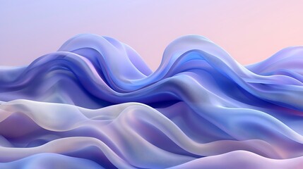 Obraz premium soft and smooth waves of delicate purple and blue shades, lightness and airiness of the fabric. Banner, copy space