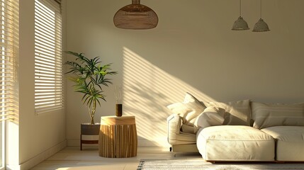living room with sofa and rounded table