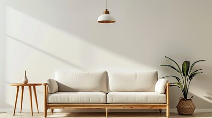 living room with sofa and rounded table