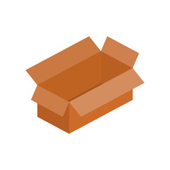 Vector icon of a cardboard box isolated with white color