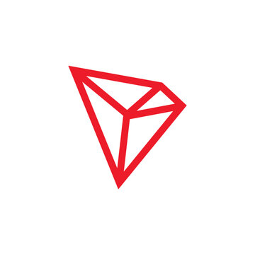 tron coin symbol cryptocurrency. trx token logo icon for editorial vector illustration