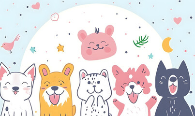 cartoon illustrator card or background
