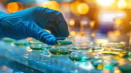 Precision in life science research  delicate handling of swirling culture in a petri dish