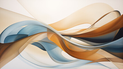 Abstract Swirling Blue and Orange Art