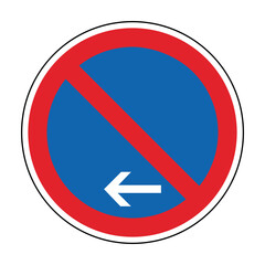 Eingeschränktes Halteverbot links Schild Vektor