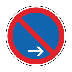 Fototapeta premium Eingeschränktes Halteverbot rechts Schild Vektor