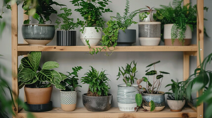 Flowers in pots.