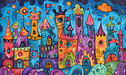 Obraz premium cartoon illustrator card or background