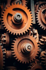 Rusted gears and cogs, Industrial machinery
