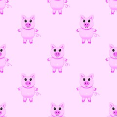 seamless pattern with pigs 