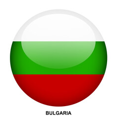BULGARIA flag button on white background
