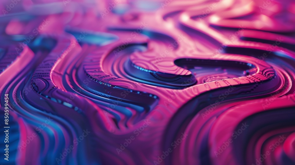 Poster a close up of a colorful abstract design with swirls and curves, ai