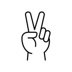 Peace sign outline icons, minimalist vector illustration ,simple transparent graphic element .Isolated on white background