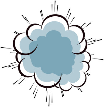 Pop Art Cloud Bubble Flat png element.