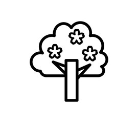 シンプルな桜の木のイラスト
