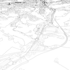 3D illustration of city and urban in Siena Italy