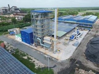 This is a picture of the completion of the power plant.