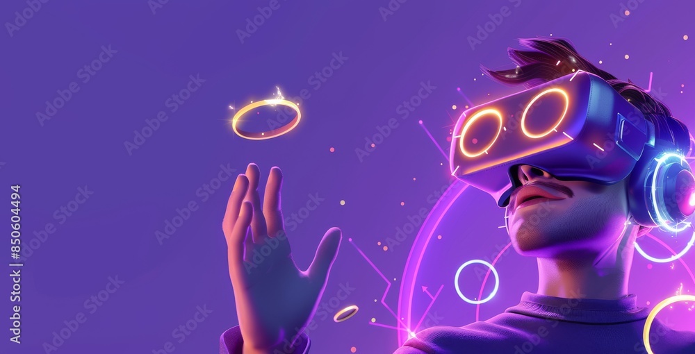 Poster the future of metaverse technology. virtual reality. cybermetaverse simulation. innovation connectio