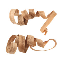 Wood shavings sawdust isolated on transparent background
