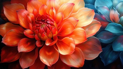 Closeup of a vibrant flower in full bloom - Powered by Adobe