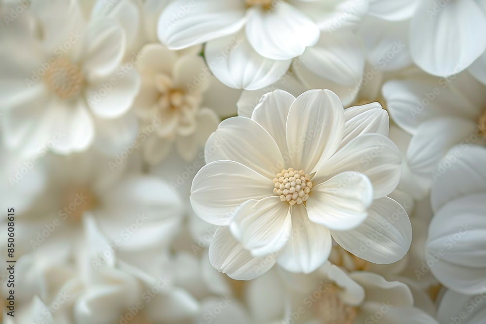 Wall mural white flower background