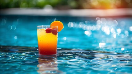 Fruit juice in pool in background
