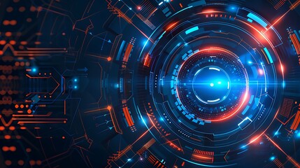 Futuristic cyberspace background of data processing futuristic technology style