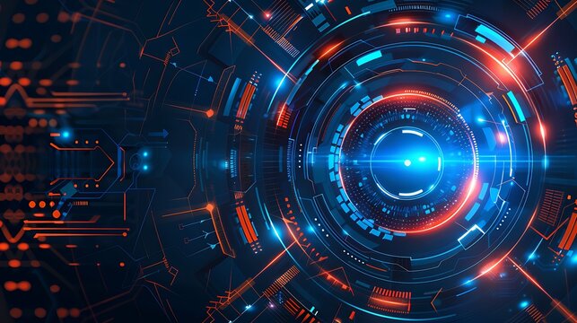 Futuristic cyberspace background of data processing futuristic technology style