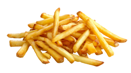 isolated french fries on transparent png background