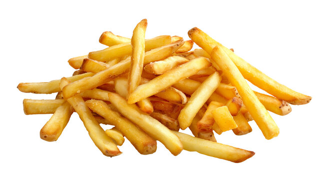 isolated french fries on transparent png background