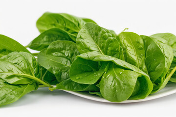 Fototapeta premium Fresh Spinach, on white background