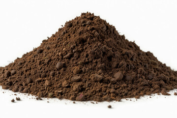 Pile of fertile soil, on white background