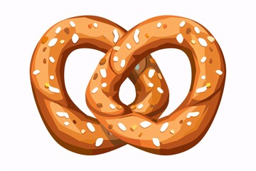 Colorful 64-Bit Pretzel Illustration on White Background