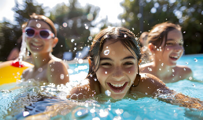 Teenagers doing holiday activities happily and having fun