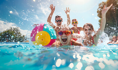 Teenagers doing holiday activities happily and having fun