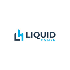 homes letter lh logo design