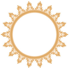 Vintage frame border ornament vector. Ethnic seamless round pattern. Mandala Floral Baroque. Classic antique ornate element. Decorative border for frame, textile, fabric, rug, tattoo, ceramic.