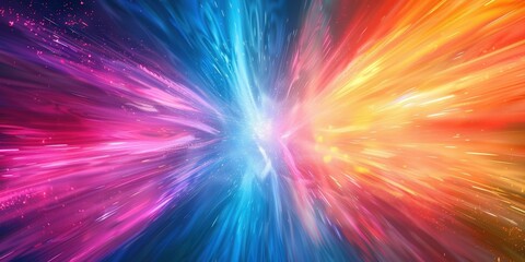 Obraz premium Abstract Colorful Light Streaks and Glows, hyperspace tunnel,laser beams. The abstract geometric lines and cosmic,futuristic,conveys motion, speed, shine,glowing, artistic