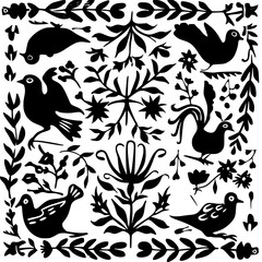 floral seamless pattern, pattern, flower pattern, geometric pattern, diagonal pattern, floral, flower, seamless, design, ornament, vector, decoration, art, wallpaper, leaf, illustration, black, style,