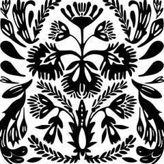 Fototapeta premium floral seamless pattern, pattern, flower pattern, geometric pattern, diagonal pattern, floral, flower, seamless, design, ornament, vector, decoration, art, wallpaper, leaf, illustration, black, style,