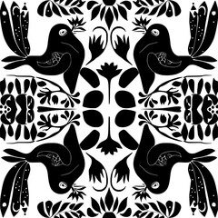 Fototapeta premium floral seamless pattern, pattern, flower pattern, geometric pattern, diagonal pattern, floral, flower, seamless, design, ornament, vector, decoration, art, wallpaper, leaf, illustration, black, style,