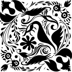 Fototapeta premium floral seamless pattern, pattern, flower pattern, geometric pattern, diagonal pattern, floral, flower, seamless, design, ornament, vector, decoration, art, wallpaper, leaf, illustration, black, style,