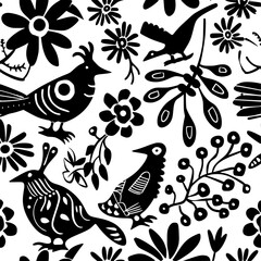 floral seamless pattern, pattern, flower pattern, geometric pattern, diagonal pattern, floral, flower, seamless, design, ornament, vector, decoration, art, wallpaper, leaf, illustration, black, style,