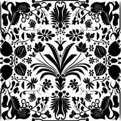 Fototapeta premium floral seamless pattern, pattern, flower pattern, geometric pattern, diagonal pattern, floral, flower, seamless, design, ornament, vector, decoration, art, wallpaper, leaf, illustration, black, style,