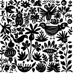 floral seamless pattern, pattern, flower pattern, geometric pattern, diagonal pattern, floral, flower, seamless, design, ornament, vector, decoration, art, wallpaper, leaf, illustration, black, style,