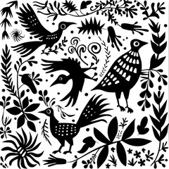 Obraz premium floral seamless pattern, pattern, flower pattern, geometric pattern, diagonal pattern, floral, flower, seamless, design, ornament, vector, decoration, art, wallpaper, leaf, illustration, black, style,