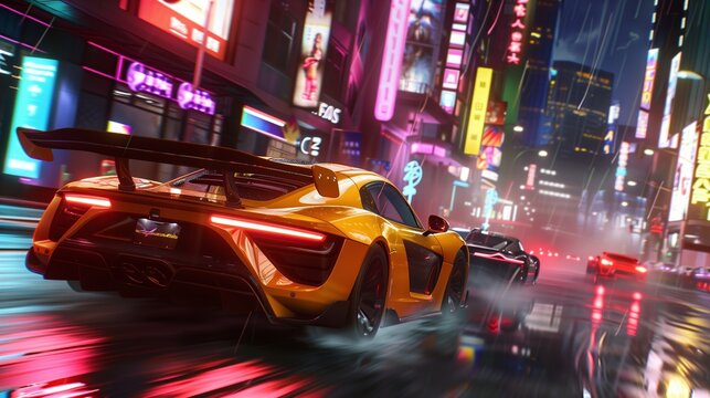 street racing AAA videogame gameplay with information datum design for console or web 3.0 playing to earn gaming crypto tokens and cryptocurrency project future