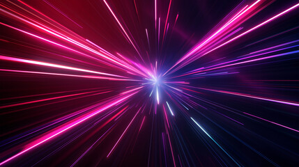 Naklejka premium The neon lines and rays background, Illustration